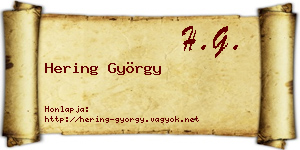 Hering György névjegykártya
